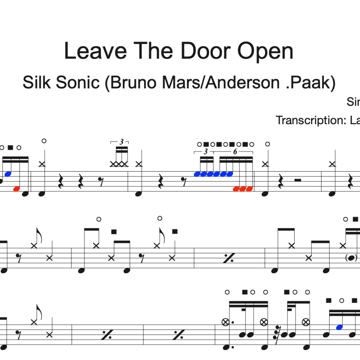 Cifra Club - Bruno Mars - Leave The Door Open (Feat. Anderson .Paak & Silk  Sonic) 1,5 Tom Abaixo, PDF, Number One Singles