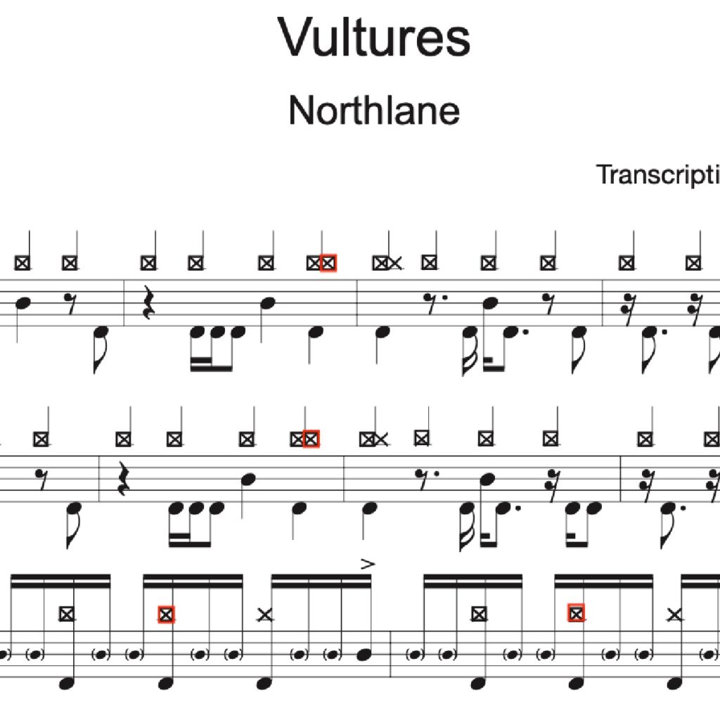 Image Produit – Vultures – Northlane – partition batterie
