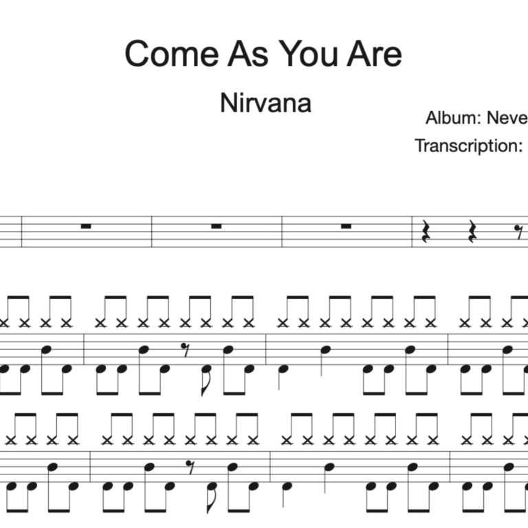 come as you are drum chart Come as you are drum cover #42