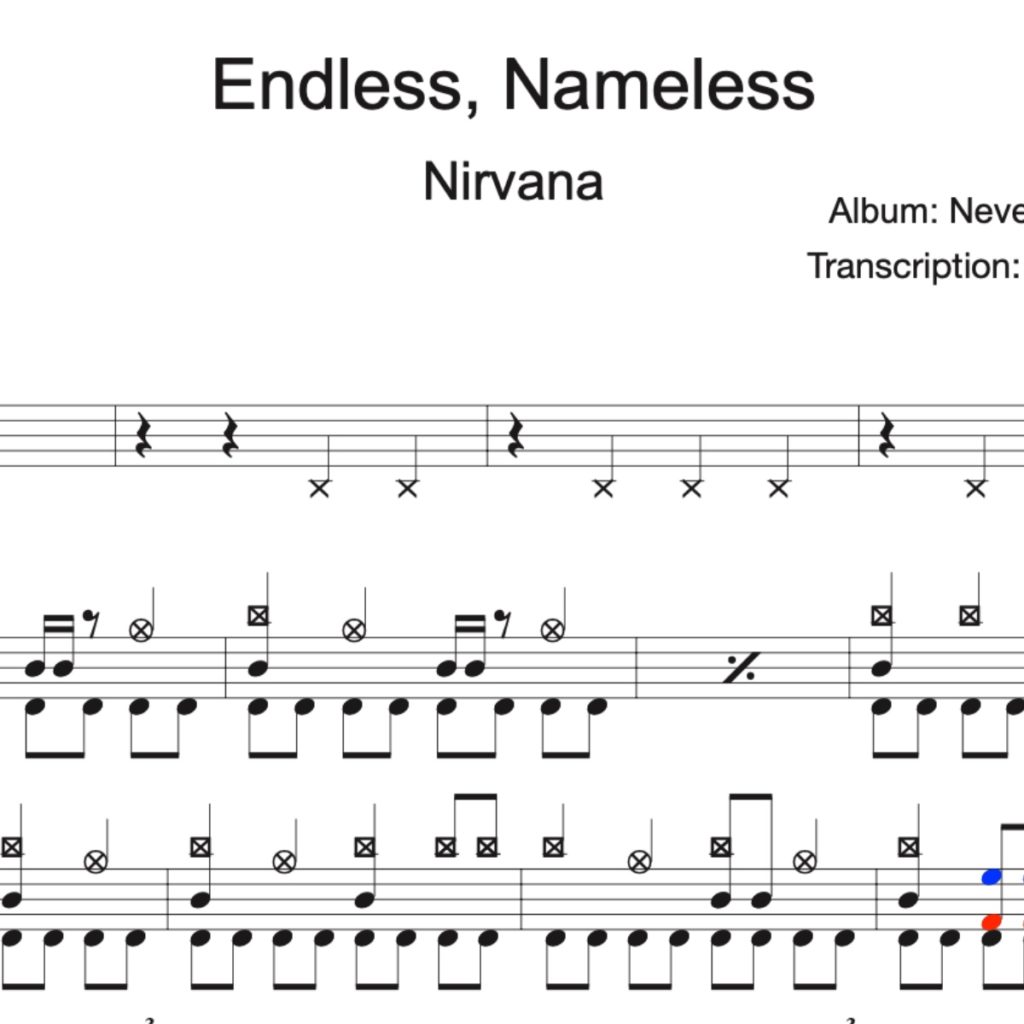 Image Produit – Endless, Nameless – Nirvana – partition batterie