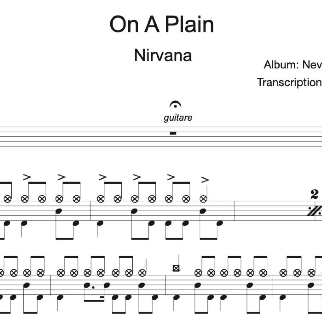 Image Produit – On A Plain – Nirvana – partition batterie