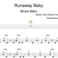 Image Produit - Runaway Baby - Bruno Mars - Partition - Batterie