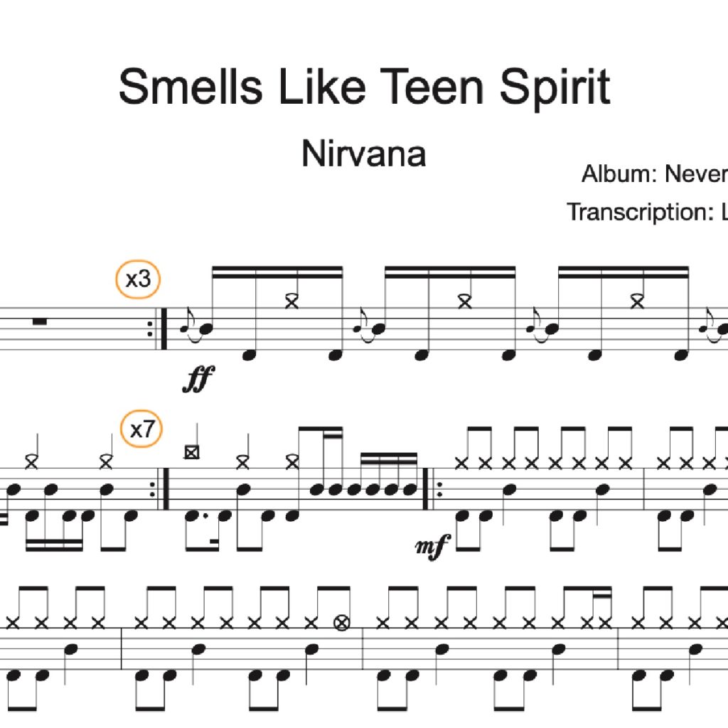 Smells Like Teen Spirit Nirvana Partition Batterie La Drumbox