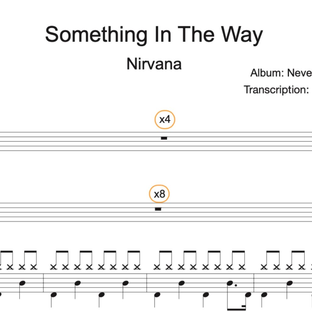 Image Produit – Something In The Way – Nirvana – partition batterie