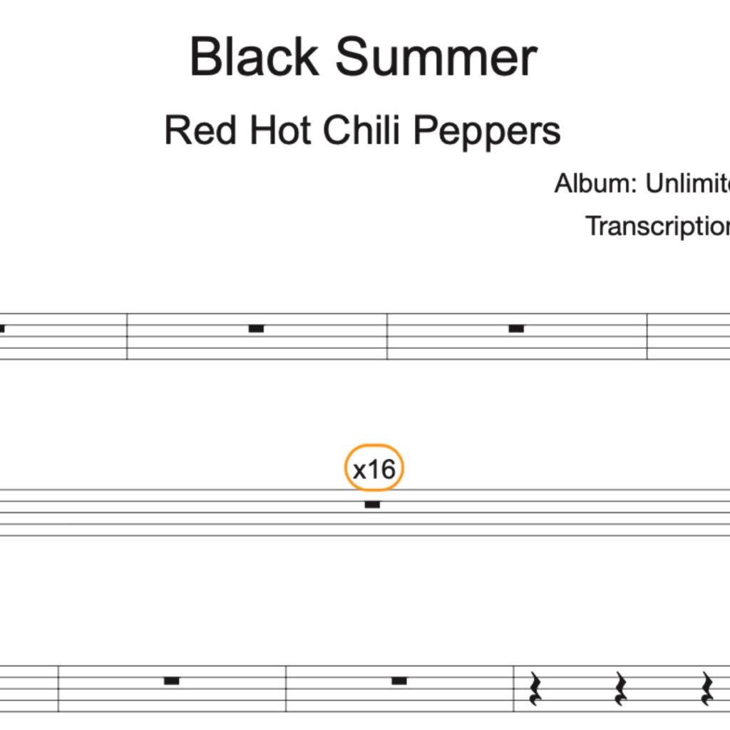 Image produit – Black Summer – Red Hot Chili Peppers – partition batterie