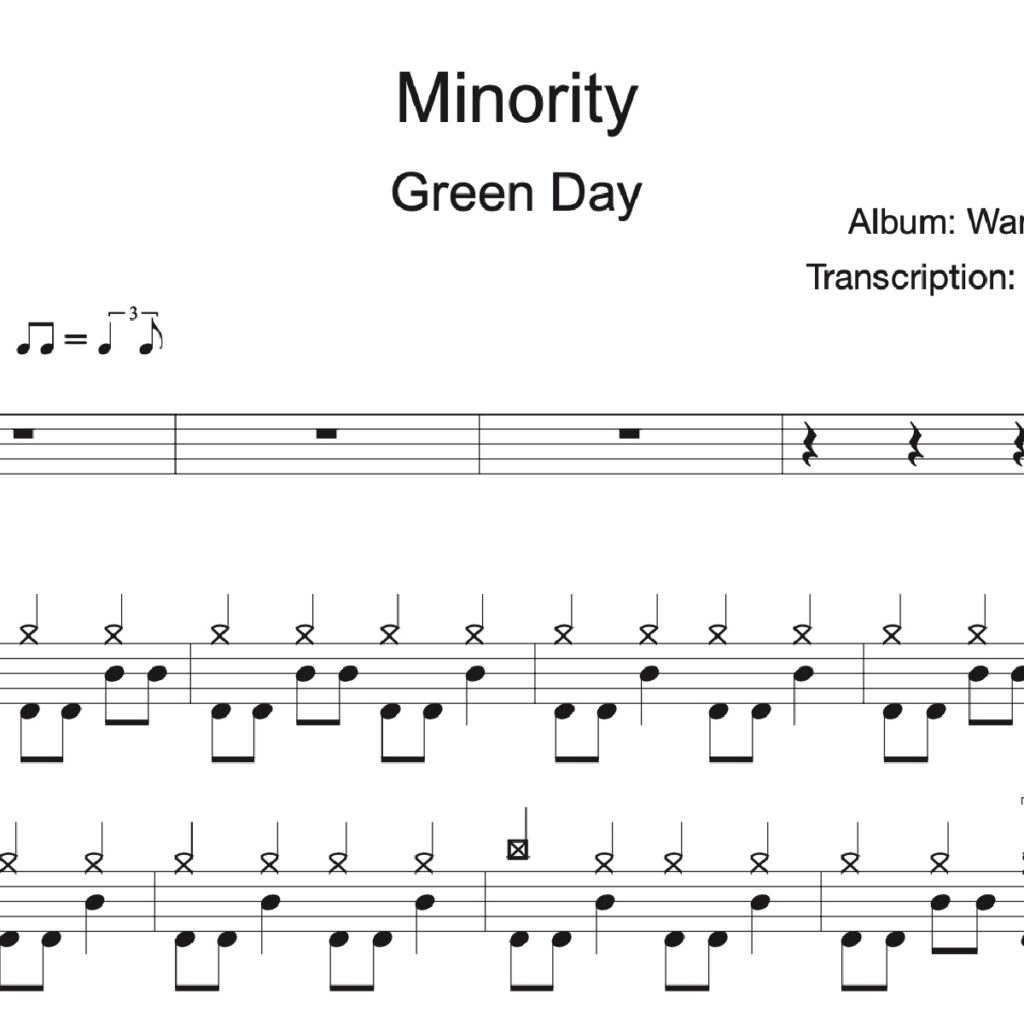 Image produit – Minority – Green Day – partition batterie