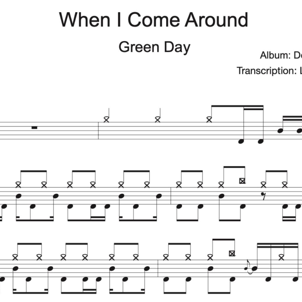Image produit – When I Come Around – Green Day – partition batterie