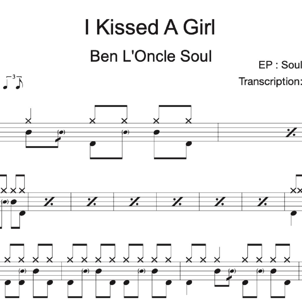 Image produit – I Kissed A Girl – Ben l’Oncle Soul – partition batterie