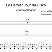 Le Dernier Jour du Disco - Juliette Armanet - Partition - Batterie