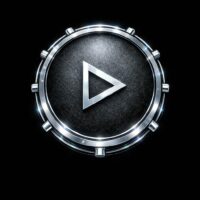 Icône bouton lecture batterie chrome argent Pack Débutant La DrumBox