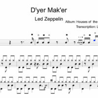 Image Produit - D'yer Mak'er - Led Zeppelin - Partition - Batterie