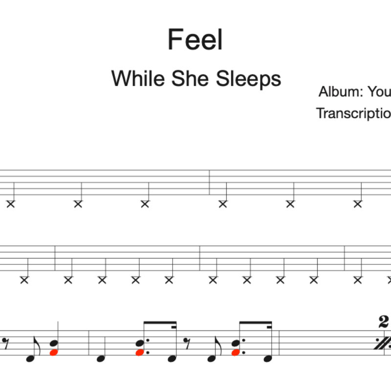Image Produit - Feel - While She Sleeps - Partition - Batterie