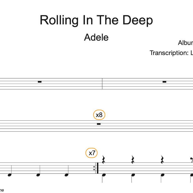 Image Produit - Rolling In The Deep - Adele - Partition - Batterie