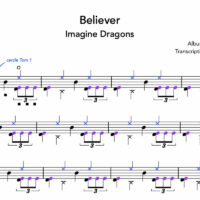 Image Produit - Believer - Imagine Dragons- Partition - Batterie