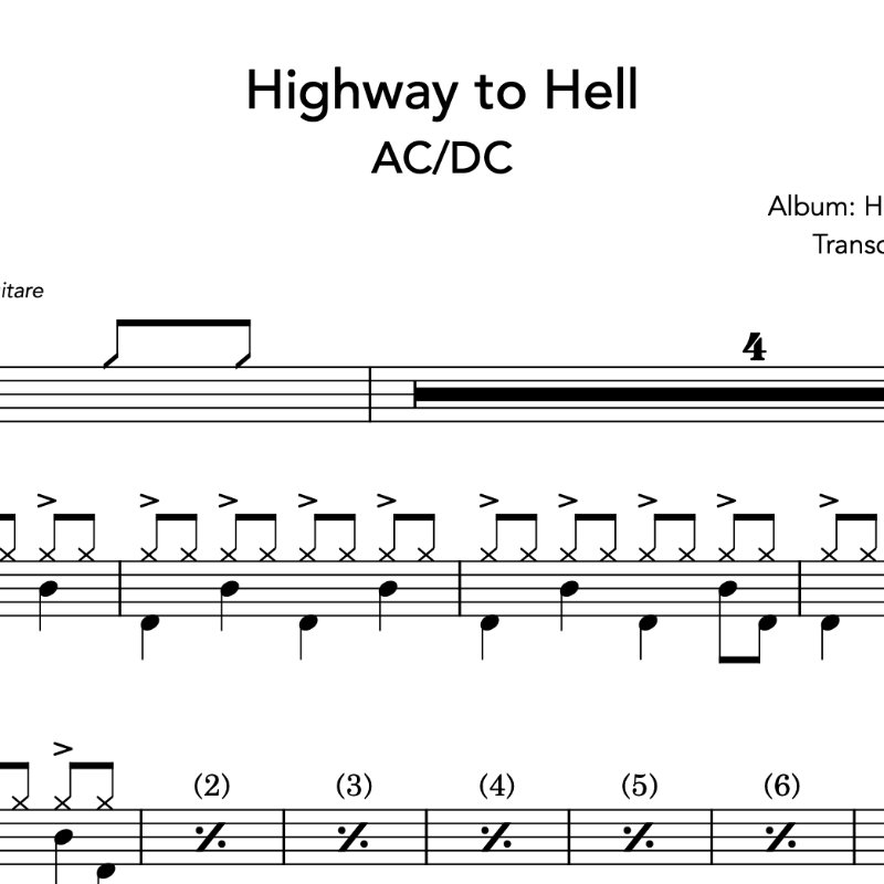 Image Produit - Highway to Hell - AC/DC - Partition - Batterie